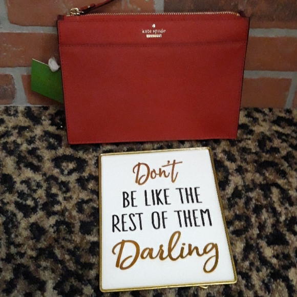 Kate Spade Red Hot Clutch Crossbody Cameron Clarise Purse Handbag NEW Versatile - Picture 4 of 13
